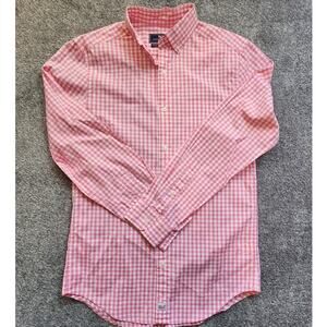Vineyard Vines Size XS Preppy Long Sleeved Button Down Pink White Check